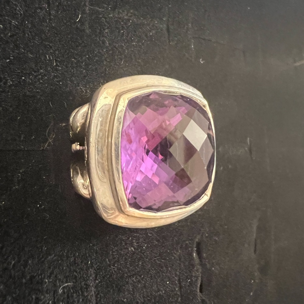 David Yurman Amethyst & Silver Healing Ring